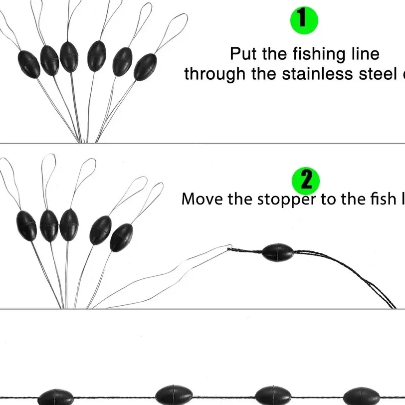 600 Uds 100 grupo de frijoles espaciales de goma tapón ovalado Bobber de pesca para accesorios de pesca con mosca cebo giratorio herramienta para peces - imagen 5