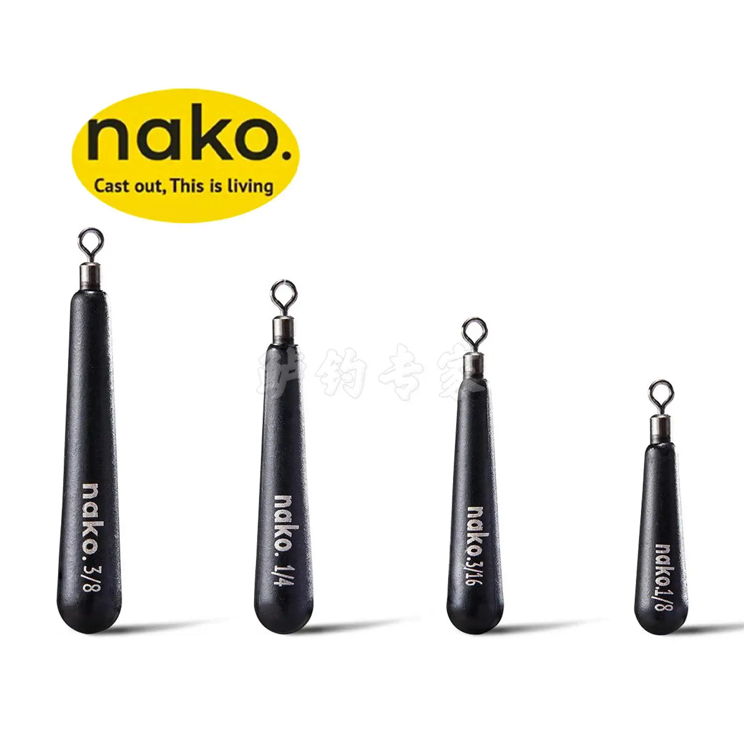 American NAKO Fishing, colgante de plomo negro, grupo de pesca gratuito, el proceso de oxidación no se desvanece - imagen 5