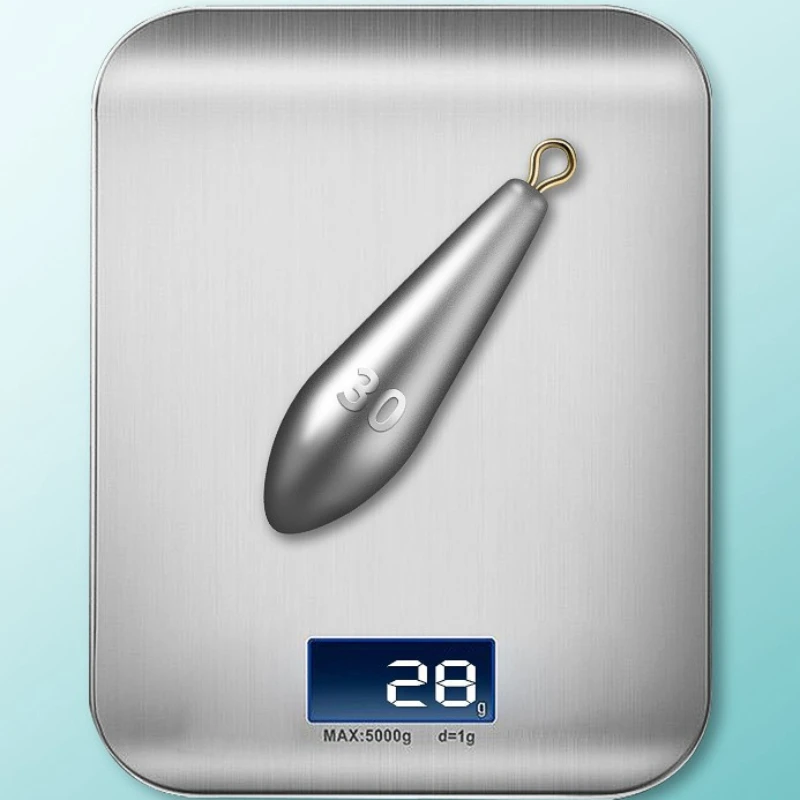 Accesorios de pesca, 5 uds., 30/40g, tipo hoja de sauce con escala, plomo fuerte con anillo, tira larga, aparejos de plomos para pies - imagen 5