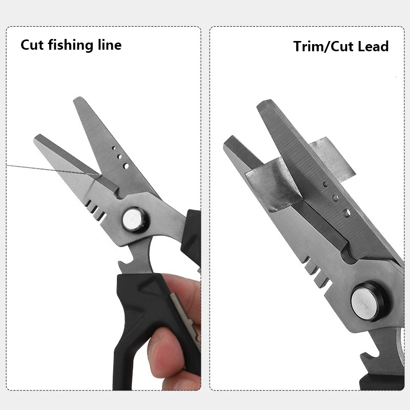 Tijeras de hilo de pescar, herramienta de señuelo multifuncional de corte de plomo para exteriores de acero inoxidable - imagen 3