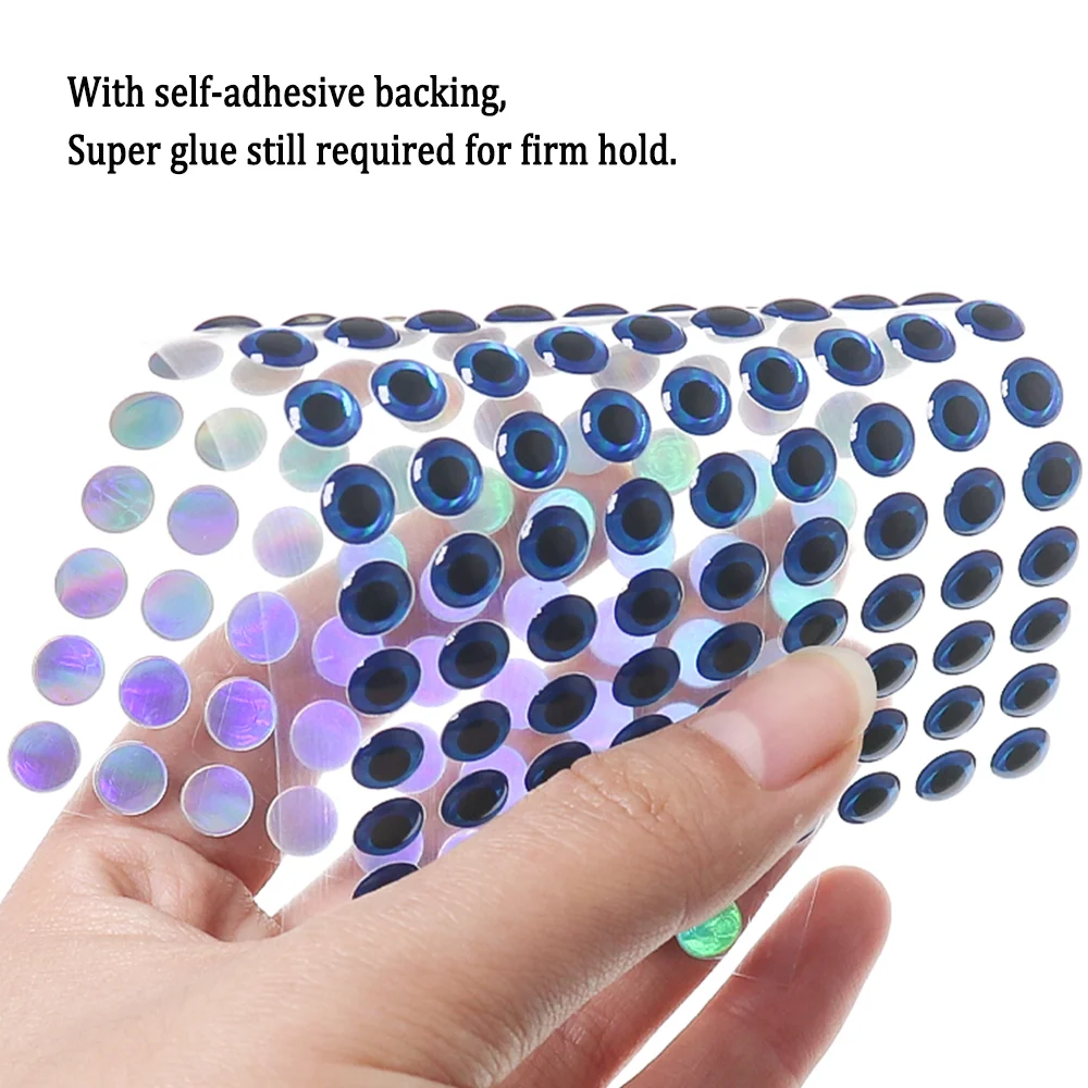 Ojos de pez epoxi holográficos 3D, simulación de señuelo de pesca con mosca, Streamer, cebo de pececillo, aparejos de pesca artificiales DIY para ojos de 2mm-18mm - imagen 4