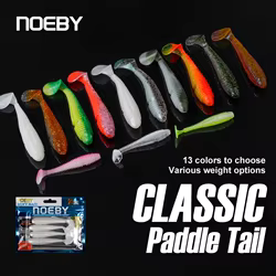 Noeby-cebo suave de 9,5 cm y 8,5g, Swimbait con cola de paleta, sábalo de silicona, Wobblers, Jig Head, señuelo Artificial suave para pesca de Lucio