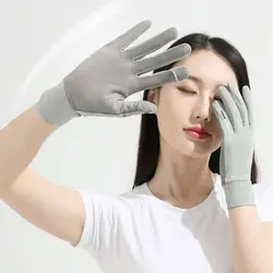 Nuevos guantes finos de protección solar, guantes de seda de hielo Anti-UV sin dedos, guantes transpirables de verano con pantalla táctil para ciclismo y conducción