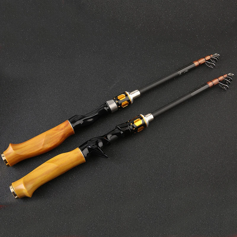 Caña de pescar telescópica M, caña giratoria de fundición de carbono superdura, ligera y portátil - imagen 3