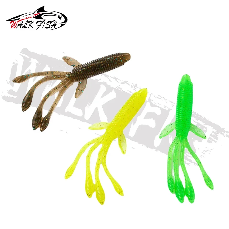 WALK FISH-señuelo de pesca suave para camarones, 10 Uds., 8cm, 3g, seguro Artificial, cebos blandos, aparejo de pesca, Wobblers para Lucio Artificial - imagen 5