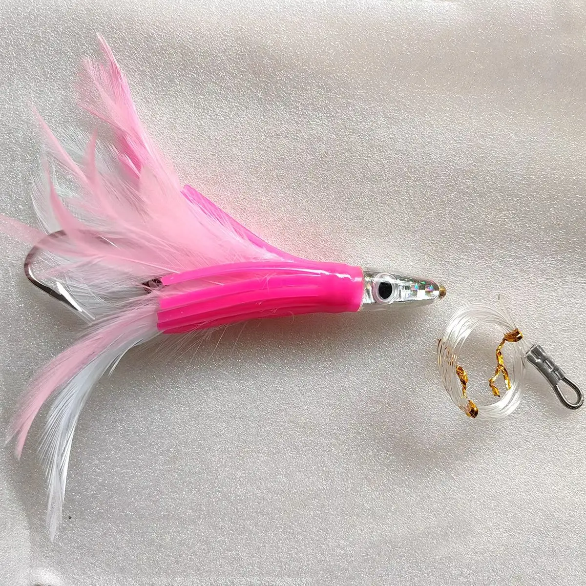 Señuelo de arrastre con falda suave de pulpo con cabeza de resina, 6,5 ", 46g, señuelos de atún para calamar, pesca de pez vela de Marlin, pez de juego grande - imagen 3