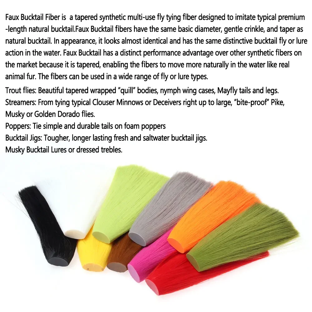 Bimoo1PC 5,71 pulgadas de largo cónico fibra de cola de caballo sintética para colas Mayfly alas de ninfas serpentinas Poppers Bucktail mosky Jig señuelos - imagen 5