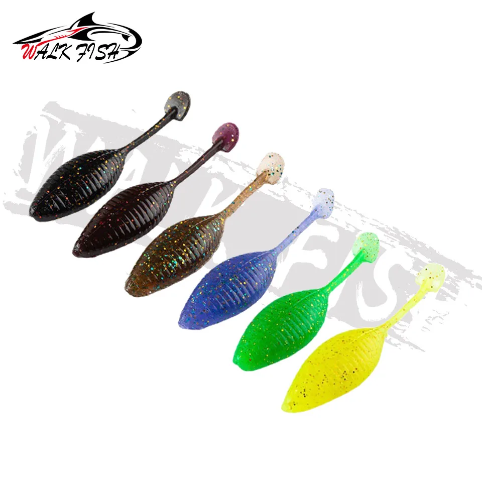 WALK FISH-SEÑUELOS blandos flotantes para pesca, cebos de plástico de 6 piezas, 80mm, 3,3g, gusano de pesca, TPR, Lucio, piscardo, Swimbait, Jigging - imagen 5