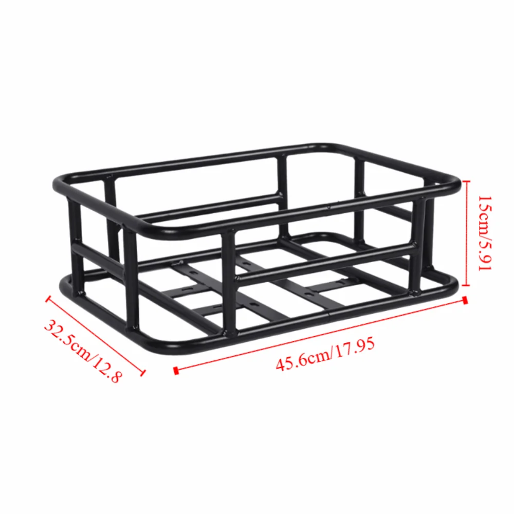 Cesta de bicicleta de hierro resistente, cesta de bicicleta resistente de gran capacidad, impermeable, fácil de instalar, cesta trasera para portador de carga - imagen 4