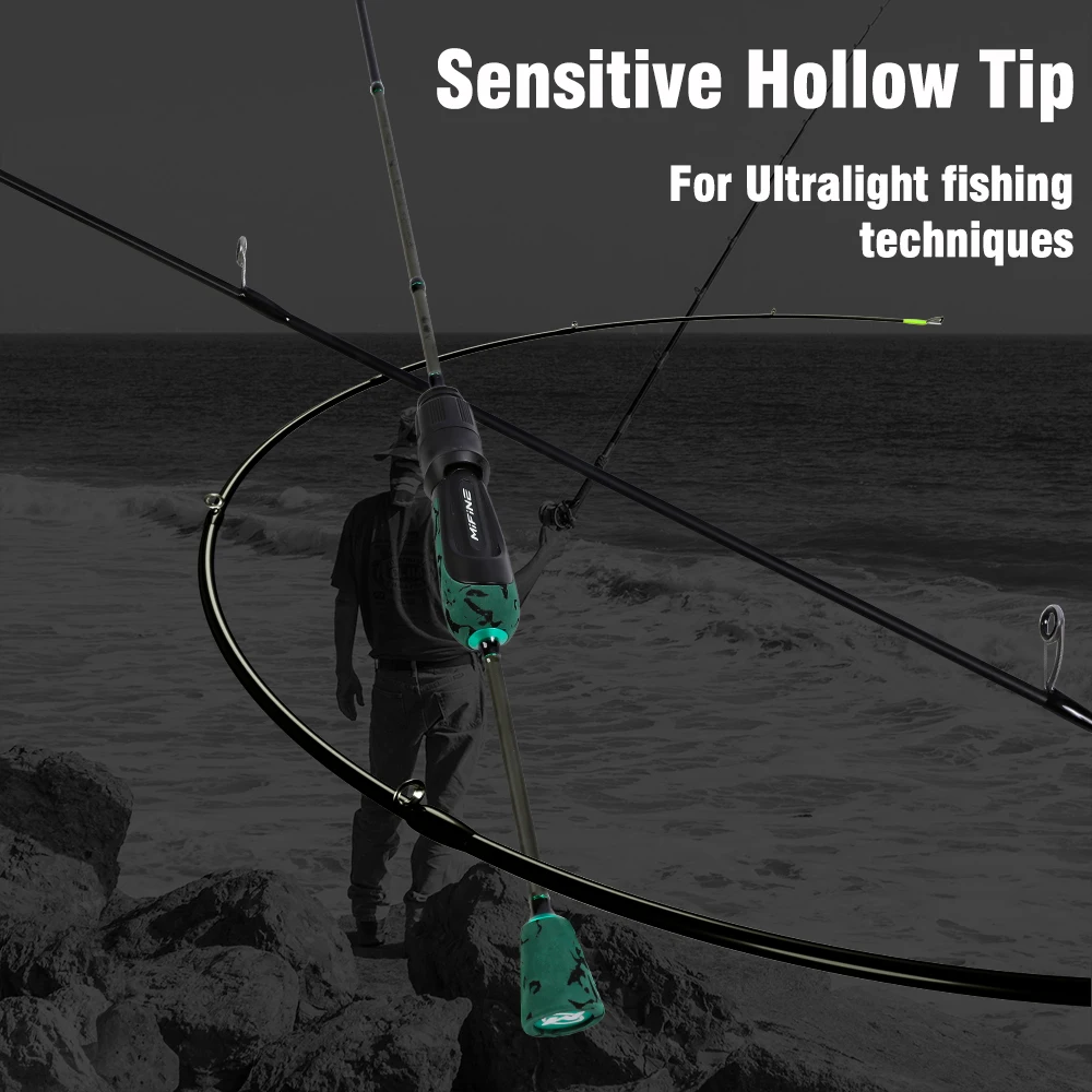 MIFINE SHOWTIME XUL-caña de pescar giratoria ultraligera, señuelo de fibra de carbono 30T, anillos Fuji/RA, puntas huecas, caña de pescar para trucha - imagen 3