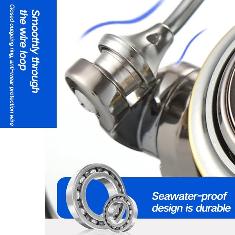 Carrete de pesca Baitcasting de alto rendimiento, fuerza máxima de arrastre de 8KG, relación de engranaje 5,2: 1, carrete poco profundo de Metal para señuelo/herramienta de pesca en el mar - imagen 5