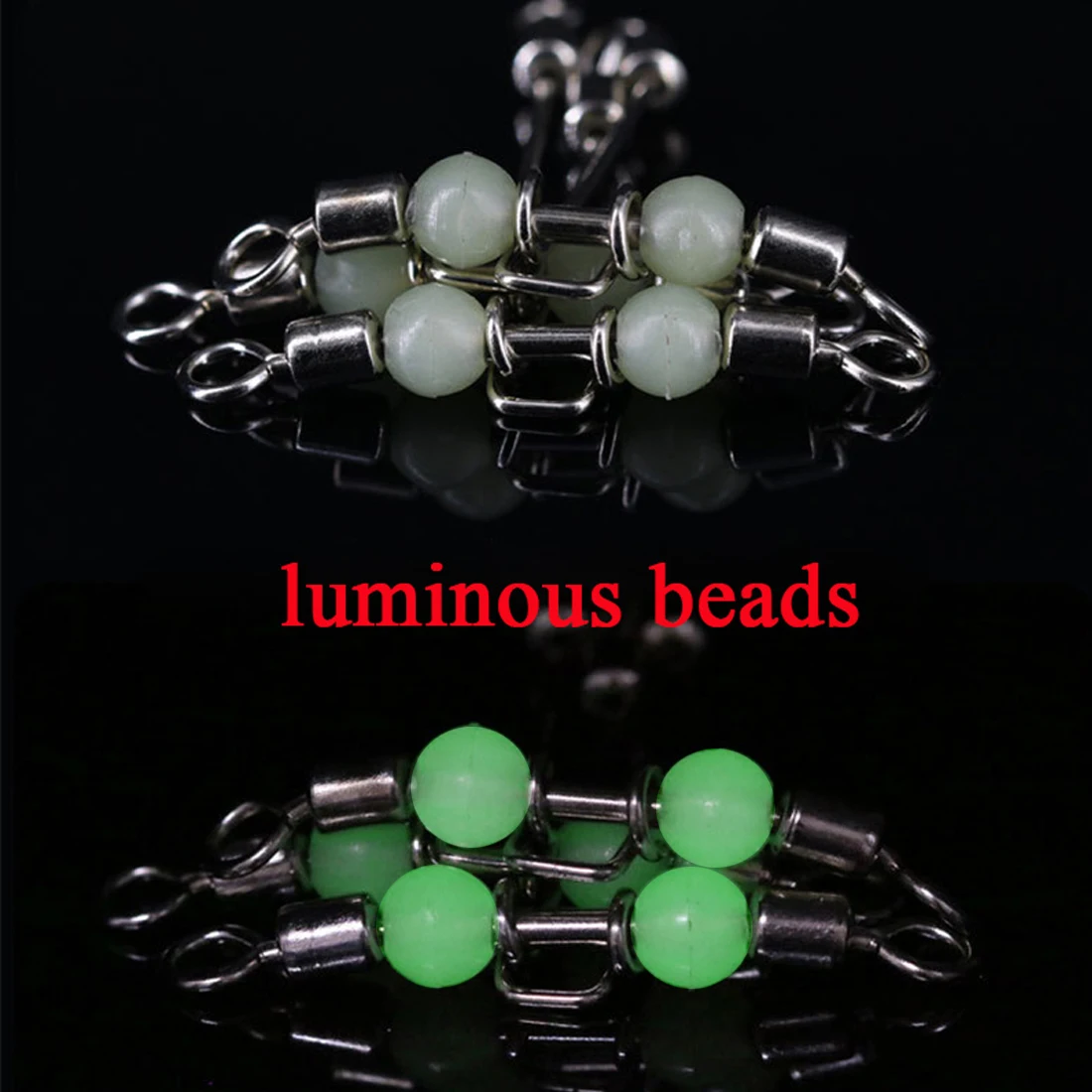 FishTrip-caña larga en forma de T, línea cruzada giratoria con cuentas brillantes, aparejos de pesca de acero inoxidable - imagen 5