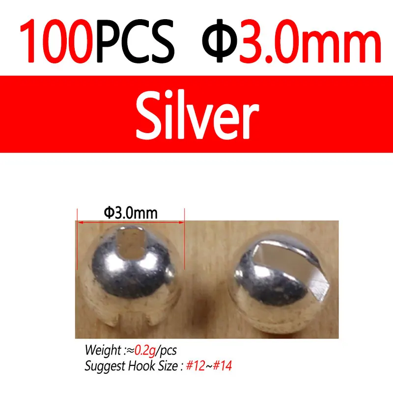 100pcs 3.0mm Silver