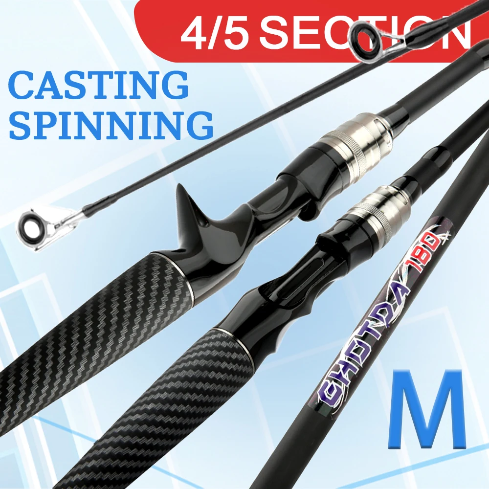 Caña spinning fibra carbono ultraligera seccional 4/5 para lucio