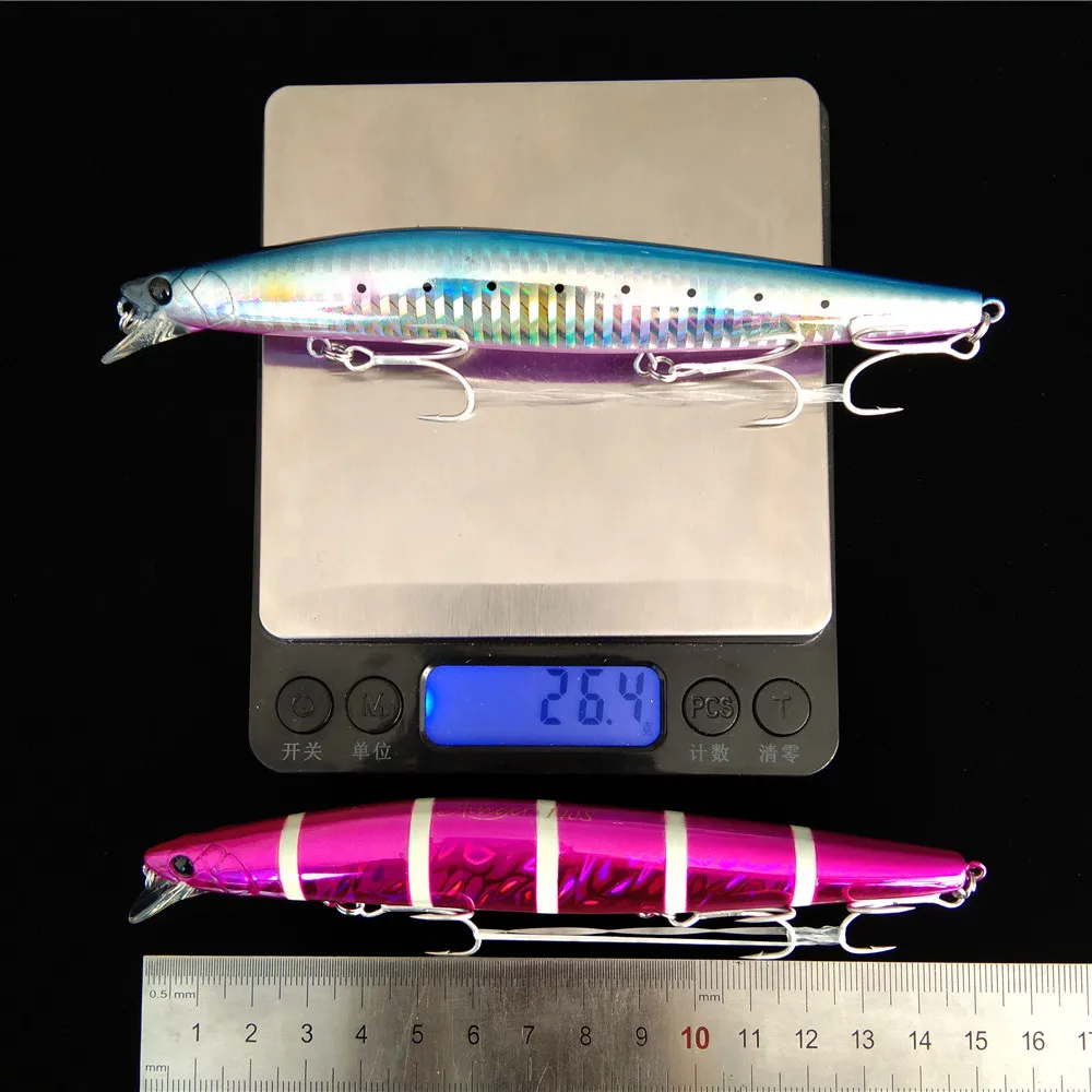 TSURINOYA-señuelo de pesca 4 piezas DW92, 140mm, 26g, pesca superior, pececillo que se hunde, Lucio negro de agua salada, cebos duros largos de fundición, peso de tungsteno - imagen 2