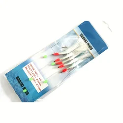 Aparejo Sabiki con cuentas luminosas y flasher, anzuelos carbono