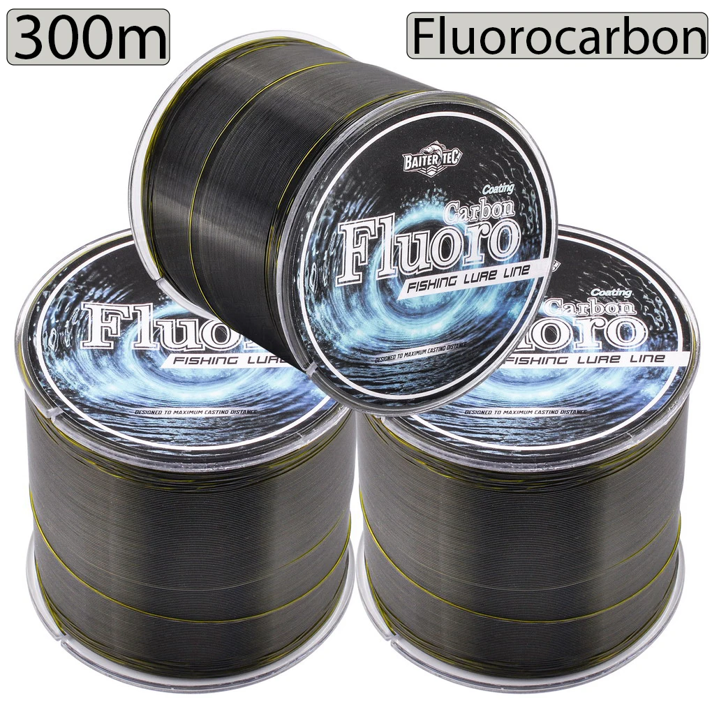 Línea de Pesca de fluorocarbono 100%, 300M, fibra de carbono 4-34LB, línea de hundimiento mejorada, alambre de Pesca de mar, línea de carpa súper suave japonesa
