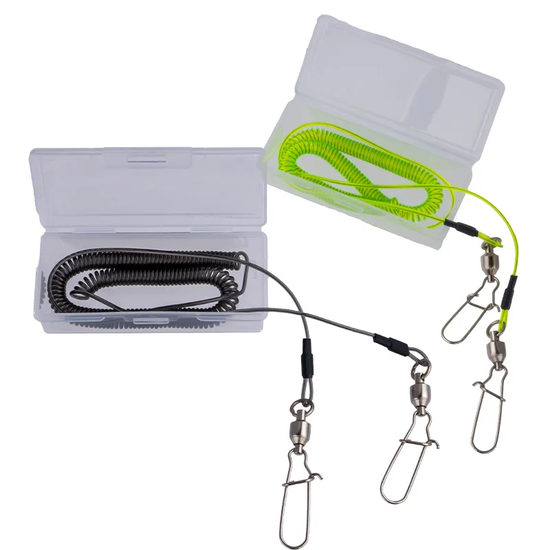 Herramientas de pesca, cañas, cordón elástico, cuerda de resorte de alambre antipérdida con hebilla de Metal, cuerda de retención, 1 ud. - imagen 2