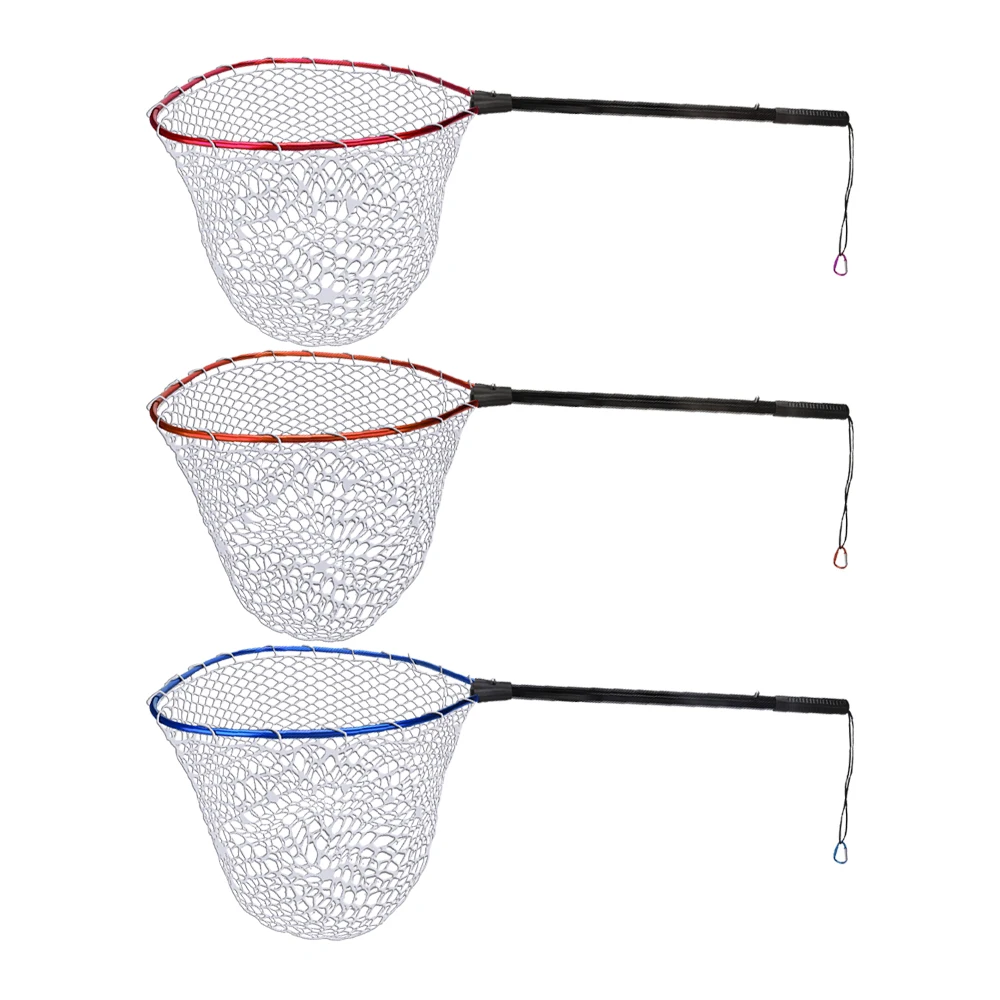 Red de pesca, red de pesca ligera y portátil con malla suave de espuma EVA amigable con el manillar para una liberación segura - imagen 4