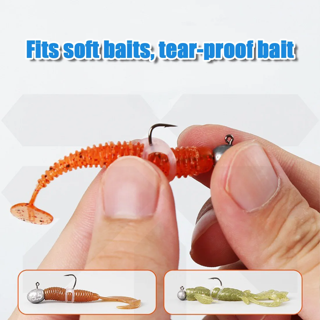 FishTrip 30 Uds anillos de silicona para señuelos cebos anillos de protección para aparejos locos fideos gusano saviop cebos blandos aparejos de pesca - imagen 3
