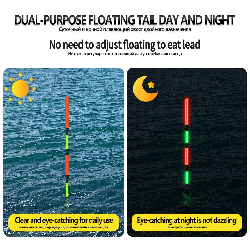 Flotador luminoso + 1 CR425 + 1 tubos flotantes + 1 ganchos para bolsa boya eléctrica boya Vertical lago río Bobber aparejos accesorios herramientas - imagen 3