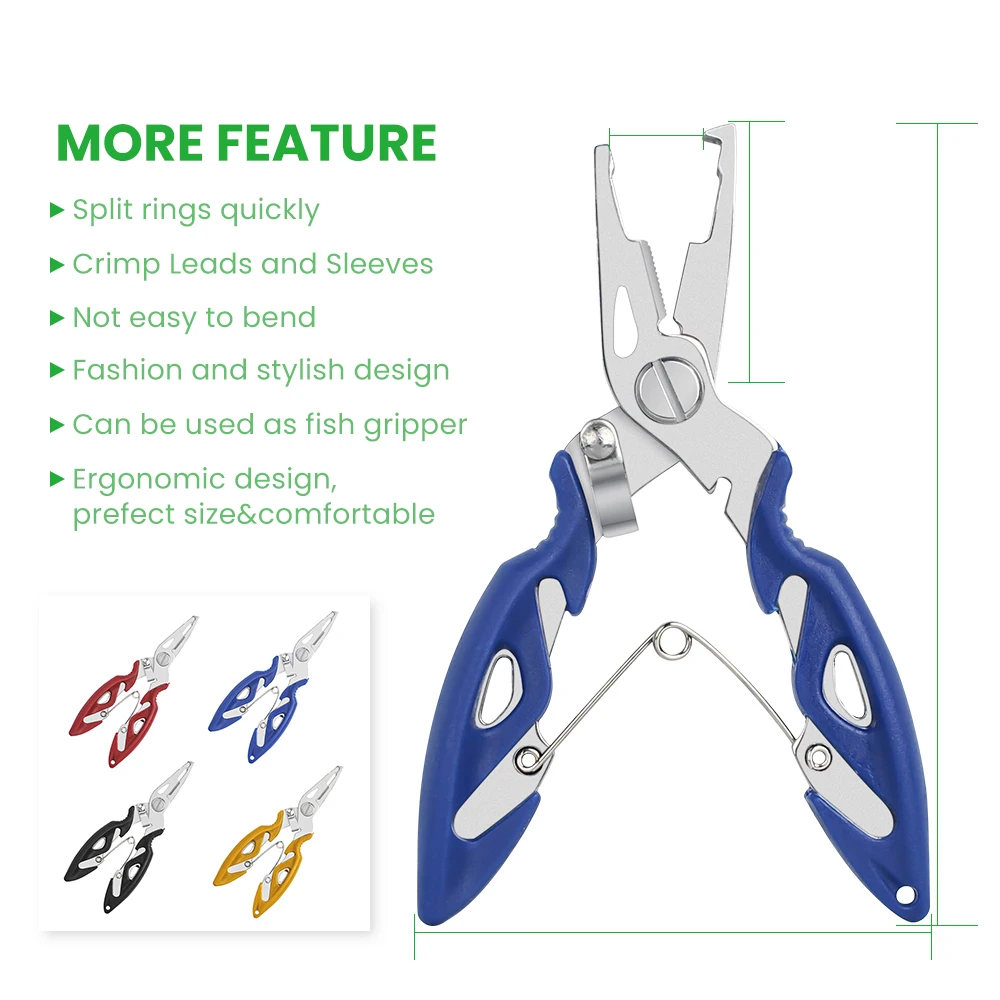 Alicates de pesca, tijeras de línea trenzada, cortador de señuelos, removedor de anzuelos, etc. Herramienta de aparejos de pesca, pinzas de uso de pescado, tijeras multifunción - imagen 3