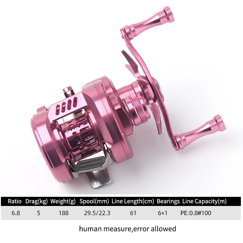 Carrete de pesca RUKE, rueda de tambores fundidos DK100/DK150/DK200, arrastre de 5/7/15kg, carretes de fundición 12 + 1BB, mango de aleación de aluminio con perillas de goma - imagen 4