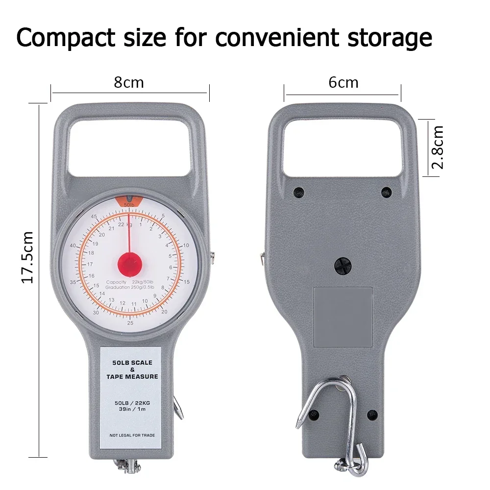Goture-báscula colgante portátil de acero inoxidable para anzuelo, peso máximo de 50LB/22KG, todo para accesorios de pesca - imagen 3