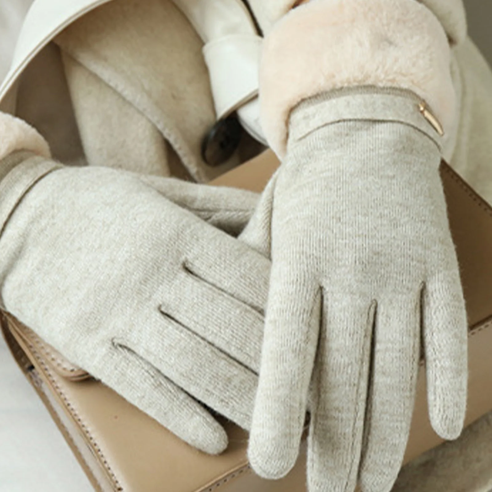 Guantes de ciclismo de invierno para mujer, manoplas gruesas con dedos completos, cómodas y gruesas para pantalla táctil, guantes de viaje para acampar y ciclismo - imagen 2