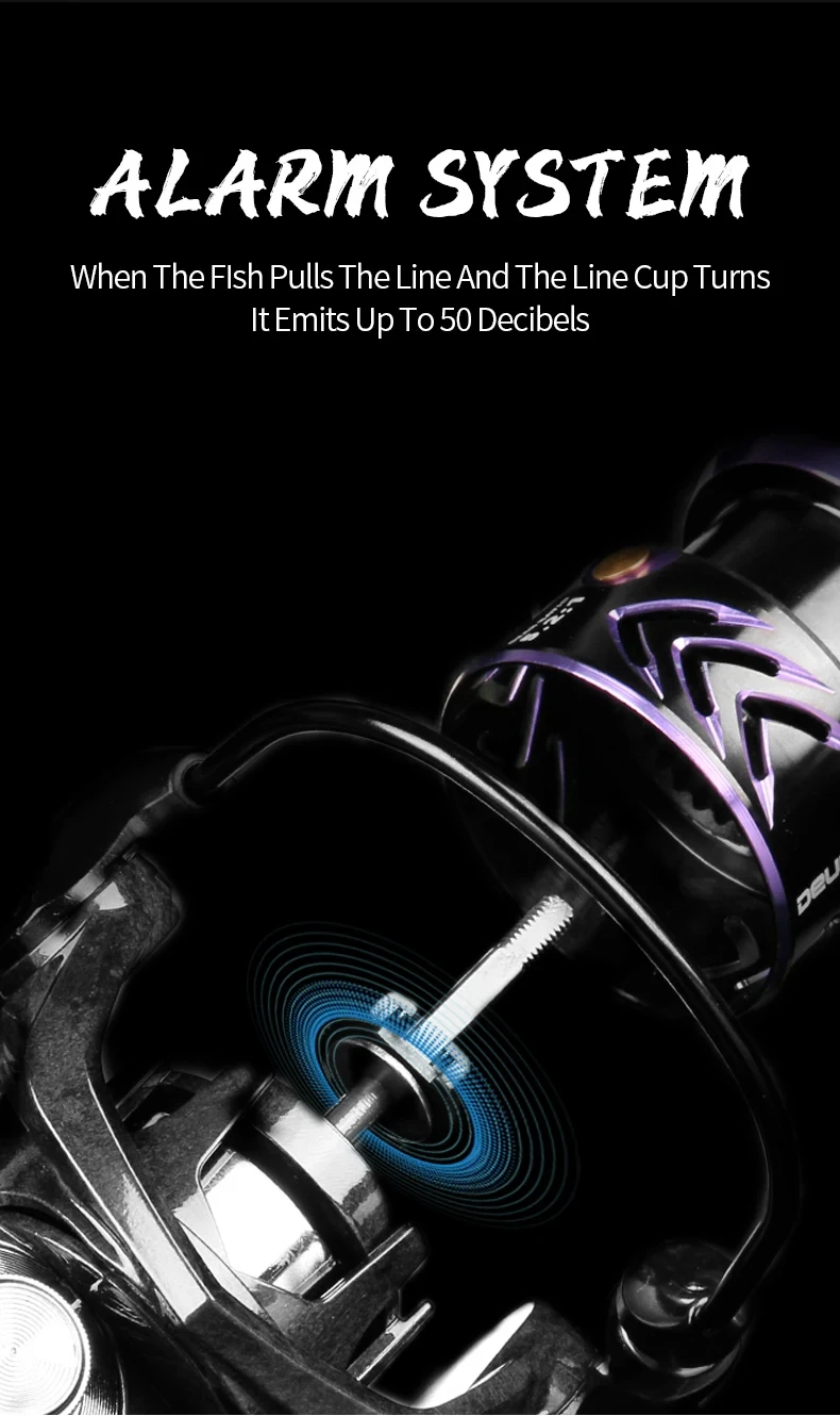 DEUKIO-Carretes de pesca de carbono, accesorio de bobina de pesca de agua salada, peso ligero, 5 + 1 rodamientos de bolas, 8kg de arrastre - imagen 3