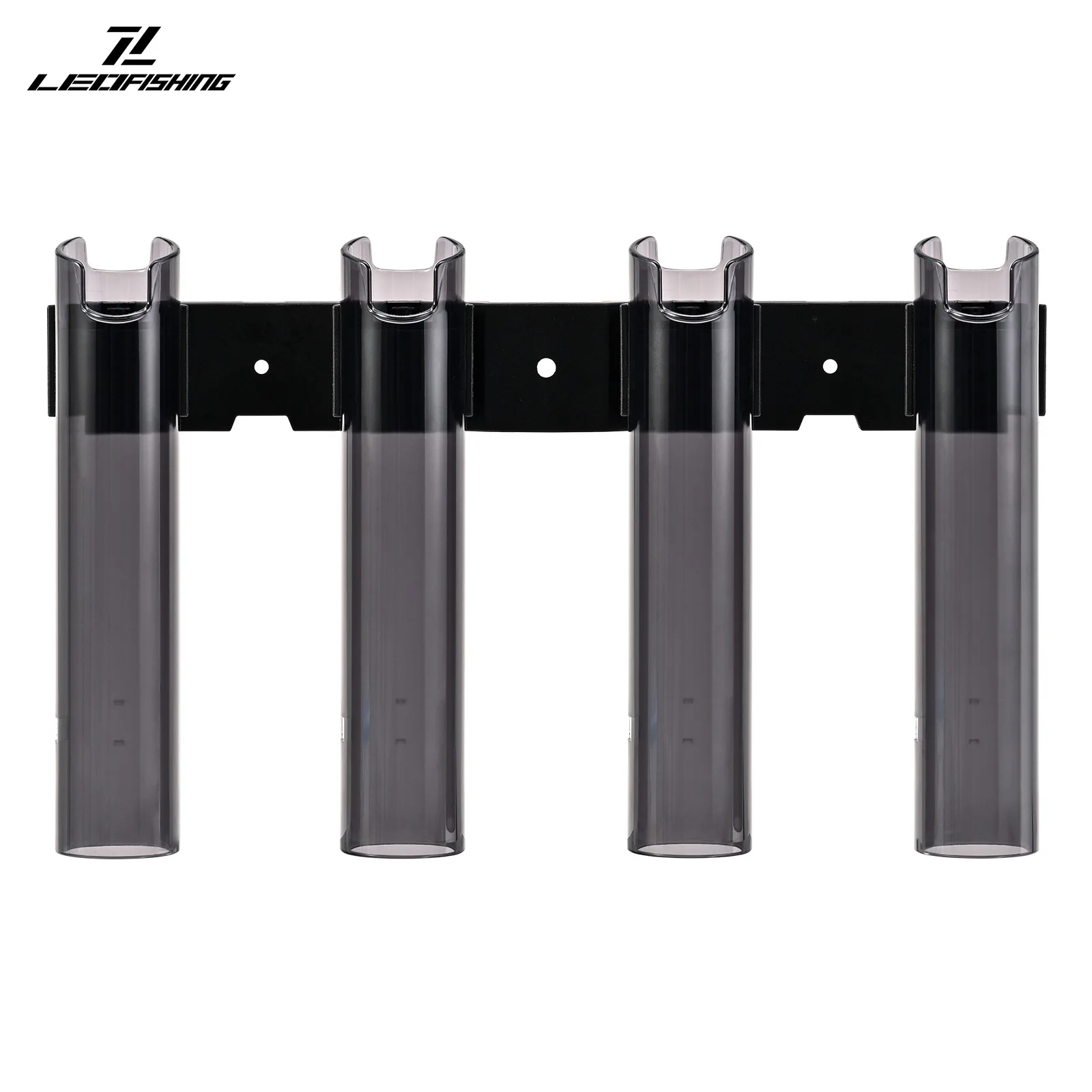 Soporte para caña de pescar, soporte para caña de pescar de 4 tubos que se adapta a caña giratoria o fundida, soporte para caña de pescar montado en la pared para almacenamiento de garaje - imagen 5