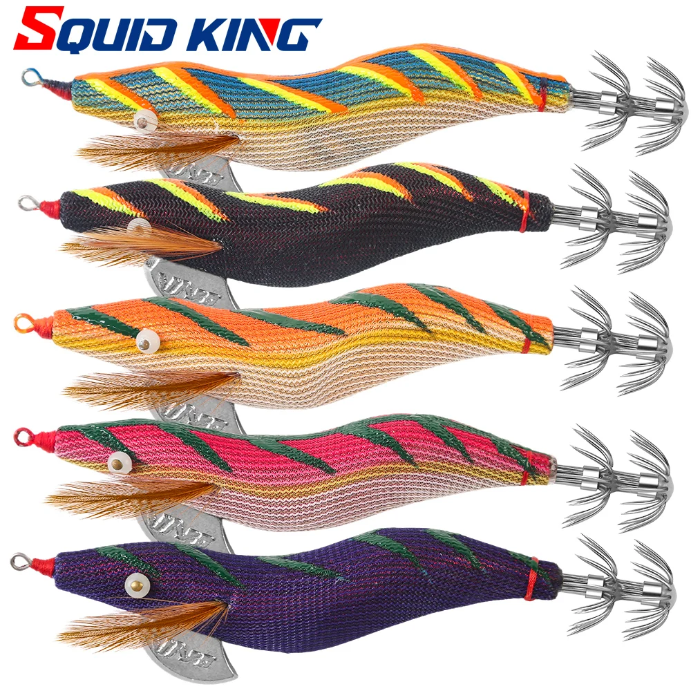 Cebo de madera para camarones, plantilla de calamar, Paulownia, señuelo de calamar de madera, plantilla de pulpo, plantilla de mar, juego de pesca, anzuelos de calamar - imagen 2