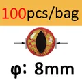 Orange 8mm 100pcs