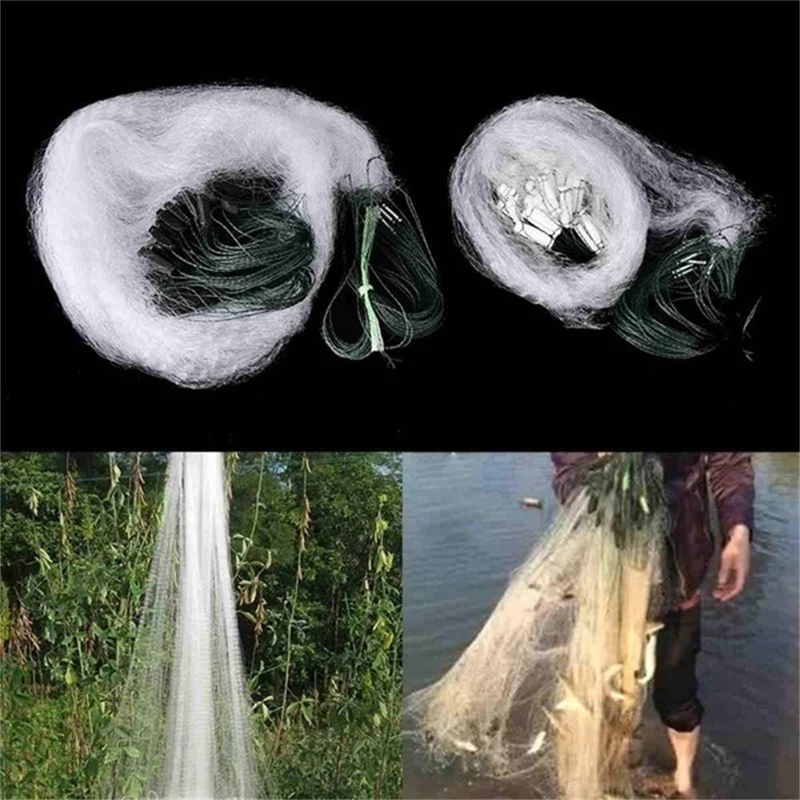 Red de pesca de una sola capa, trampa flotante duradera de nailon, red de enmalle de monofilamento, accesorios de pesca para Red de fundición a mano - imagen 5