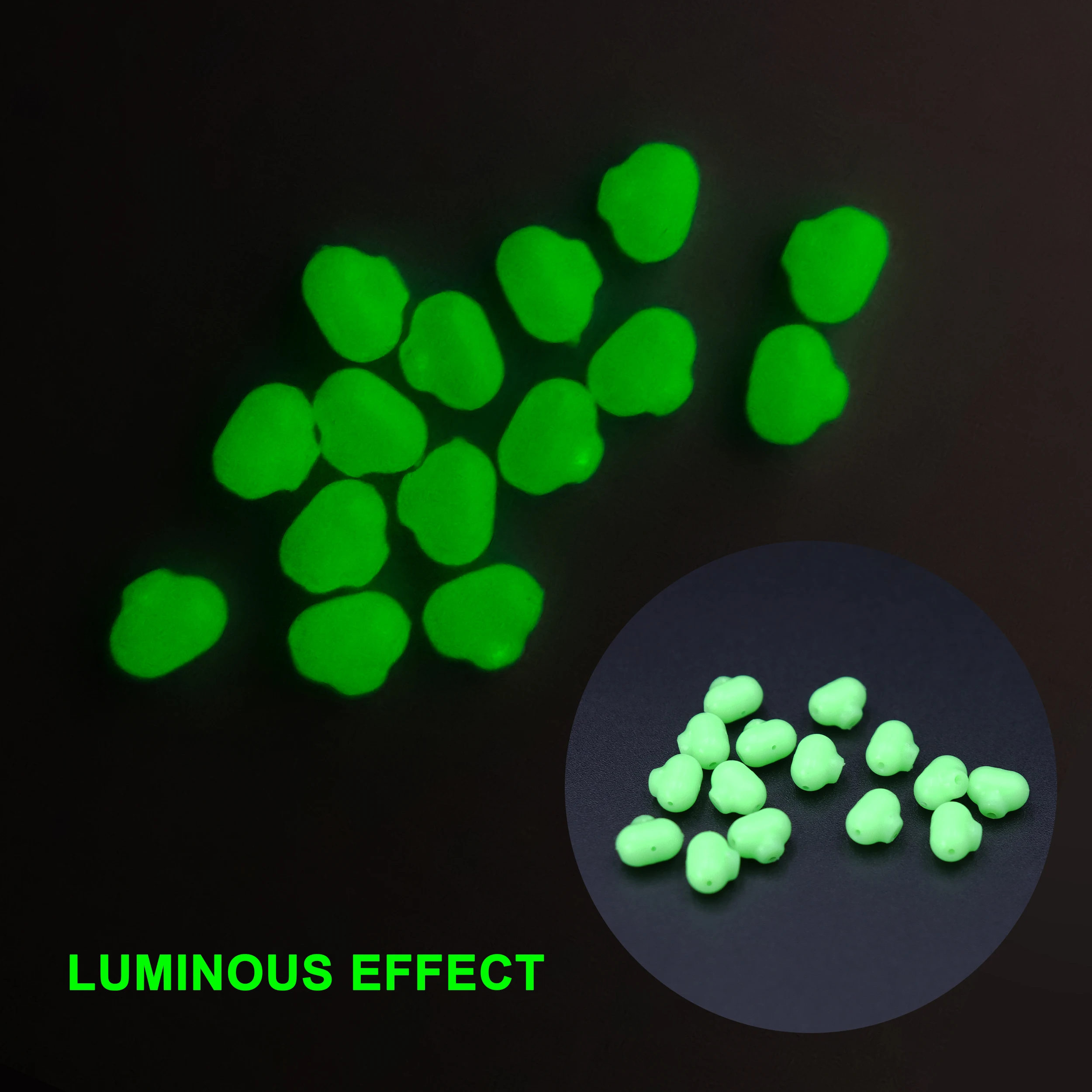 ZYZ 15 unids/caja aparejos de pesca cuentas cruzadas antienredos S/L blanco luminoso cuerda de pesca de agua salada anzuelos accesorios cuentas - imagen 5