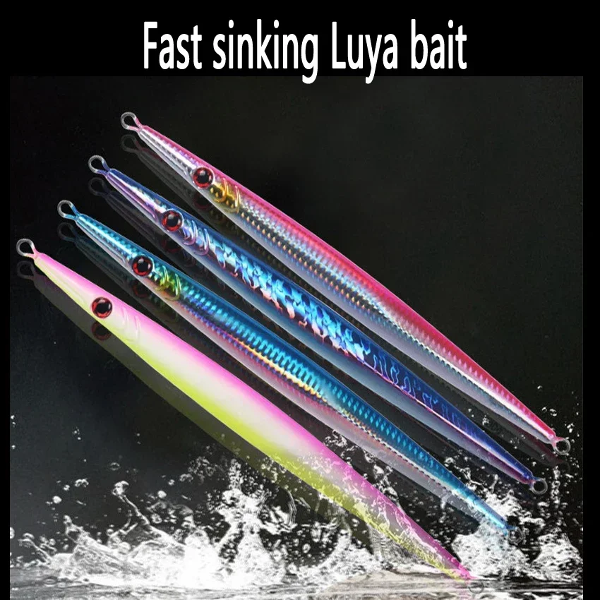 Plantilla de placa de hierro para pesca en el mar, tira larga, placa de hierro de dibujo rápido, hundimiento rápido y agitación lenta, placa de hierro luminosa de 60g - imagen 3