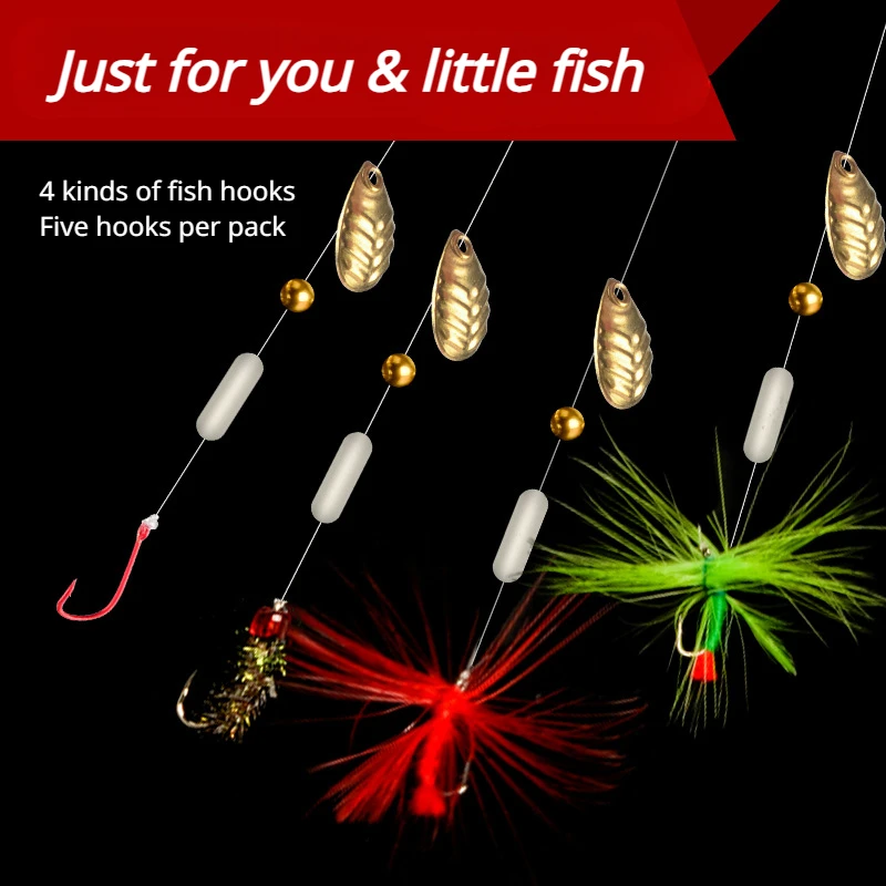 Juego de Señuelos de Pesca biomiméticos para insectos con veneno, anzuelos para moscas y mosquitos, cuchara de fundición para peces pequeños, señuelo de estreno mundial - imagen 5