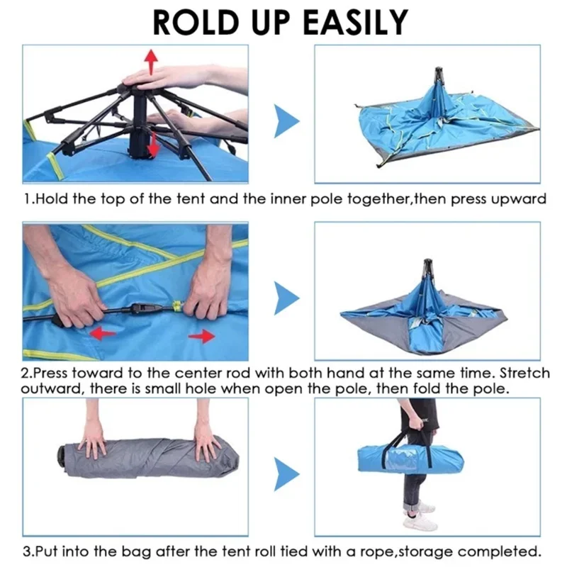 Goture-tienda de campaña plegable portátil para 3-4 personas, impermeable, automática, para exteriores, 210x200x135cm - imagen 3