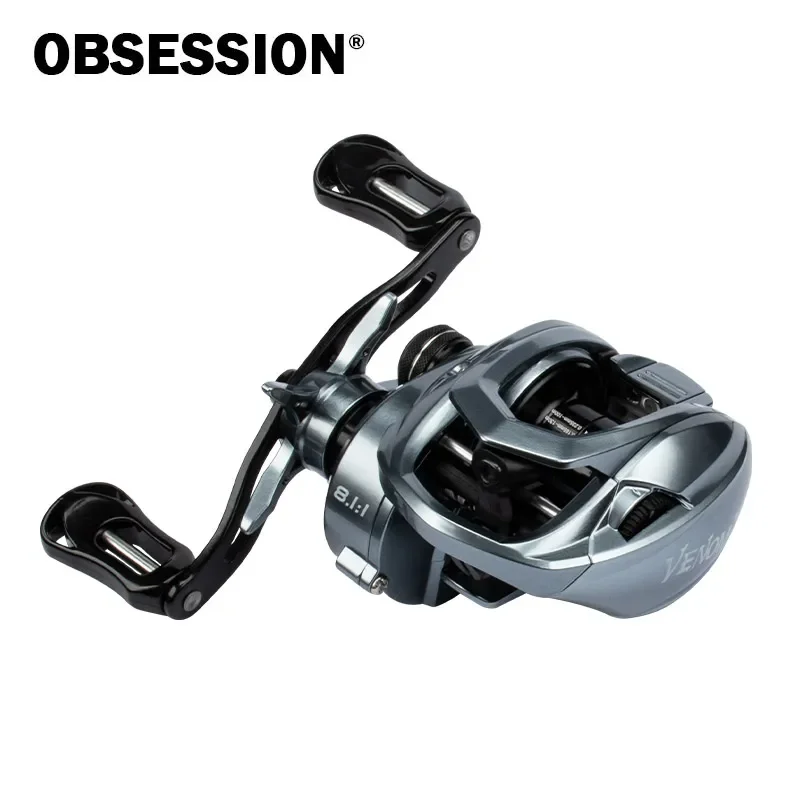 Carrete de pesca de fundición de agua salada de alta velocidad OBSESSION VENOM 8,1: 1 ultraligero 8kg 11 + 1 rodamientos de bolas de alta calidad