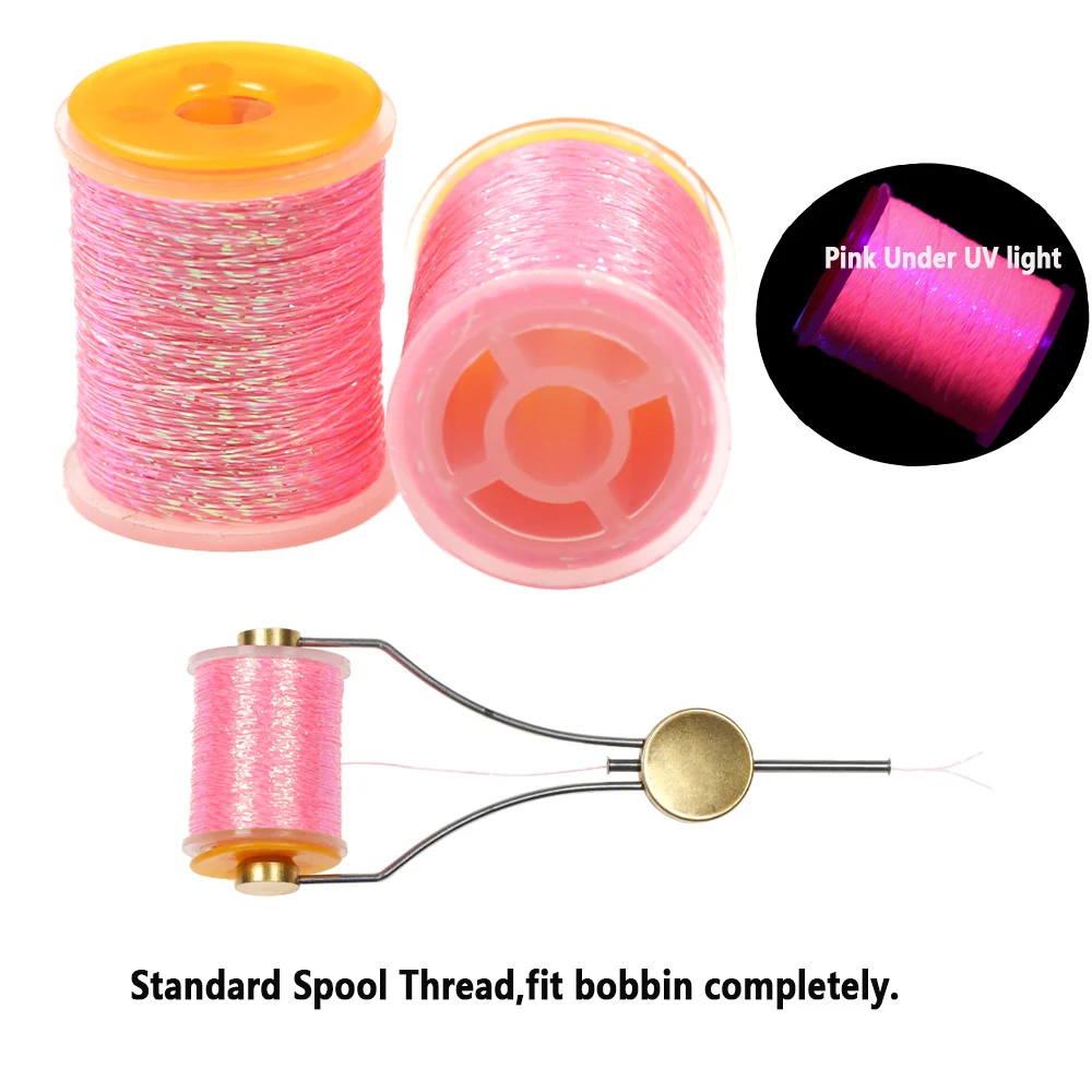 Wifreo 2 uds 150D Micro brillo ninfa oropel hilo metálico atado de moscas hilo zumbador de ninfa moscas secas Streamer Material de atado de moscas - imagen 4