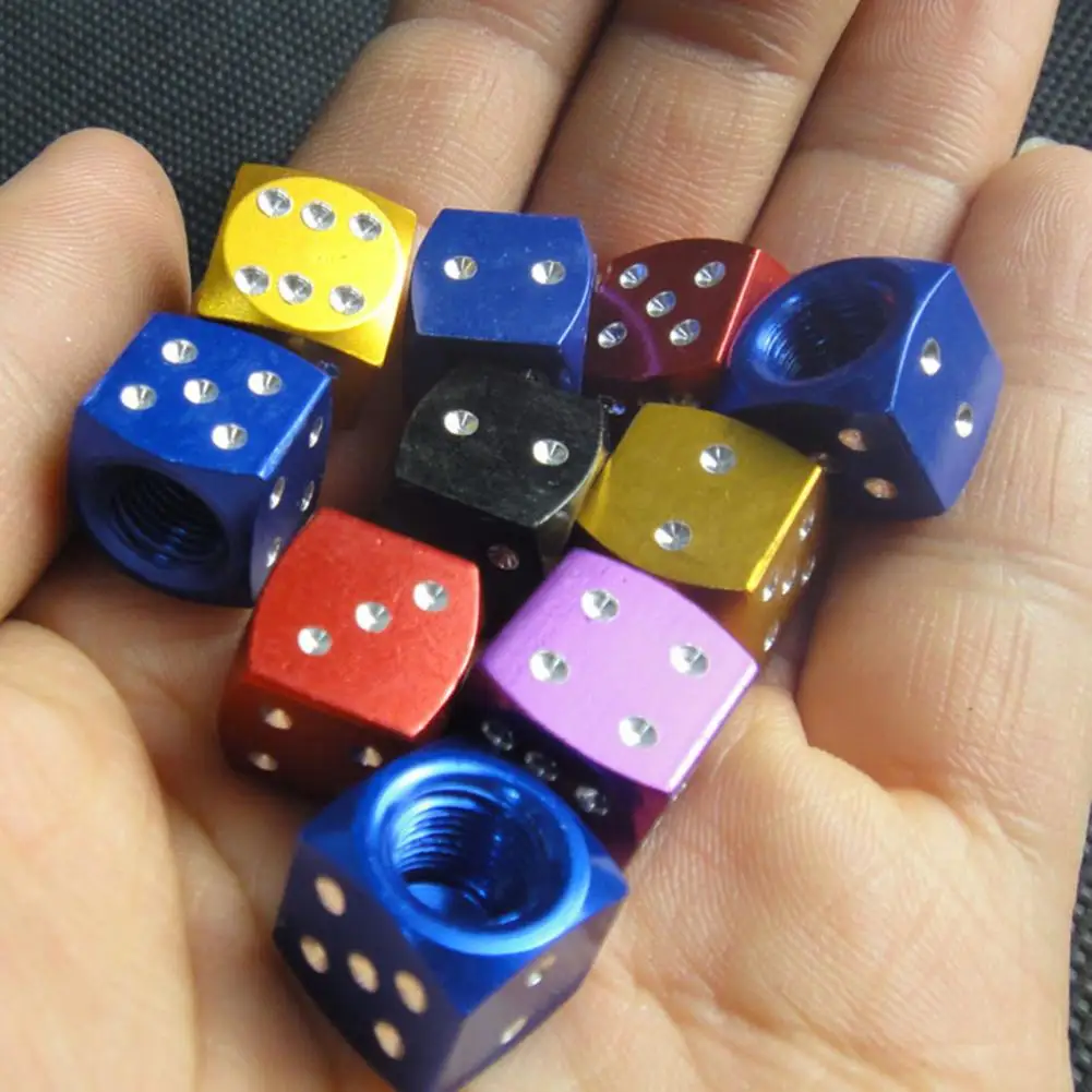 Válvula de neumático de 1,2 CM de diámetro, válvula de bicicleta americana, tapas de válvula de neumático de coche con estilo de dados, neumáticos de rueda de vehículos para todos los modelos de vehículos - imagen 2