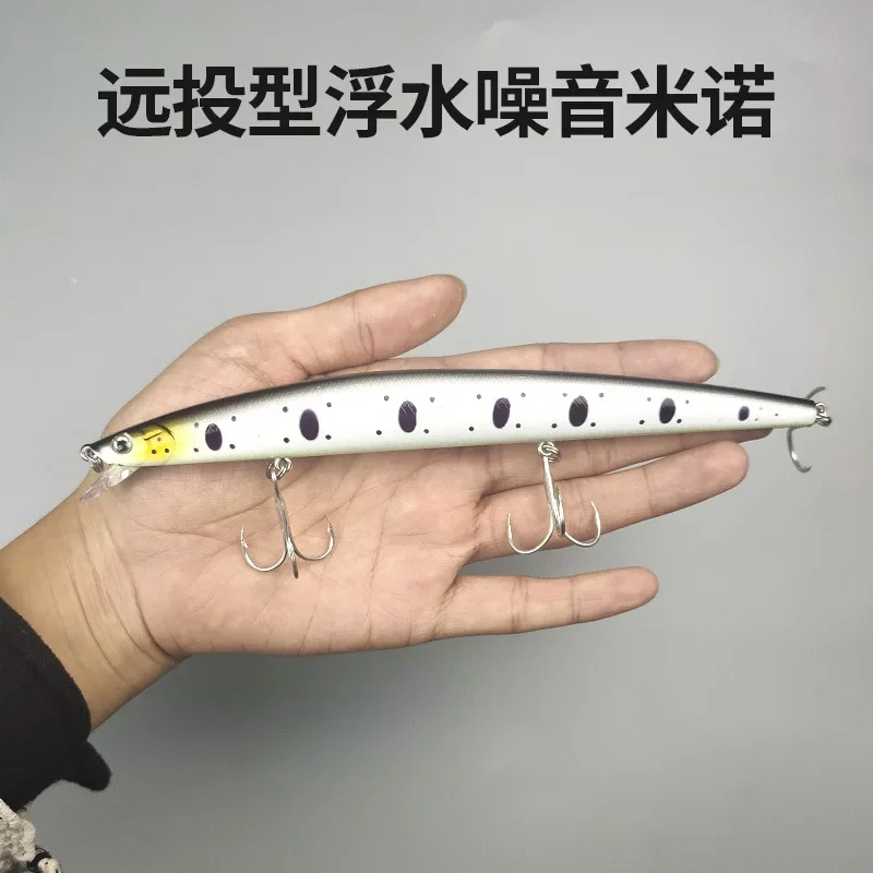 Señuelos de Pesca de pececillo de fundición larga, 180mm/23g, Wobblers duros artificiales flotantes, agua salada para Pesca de lubina, aparejos de Pesca - imagen 4