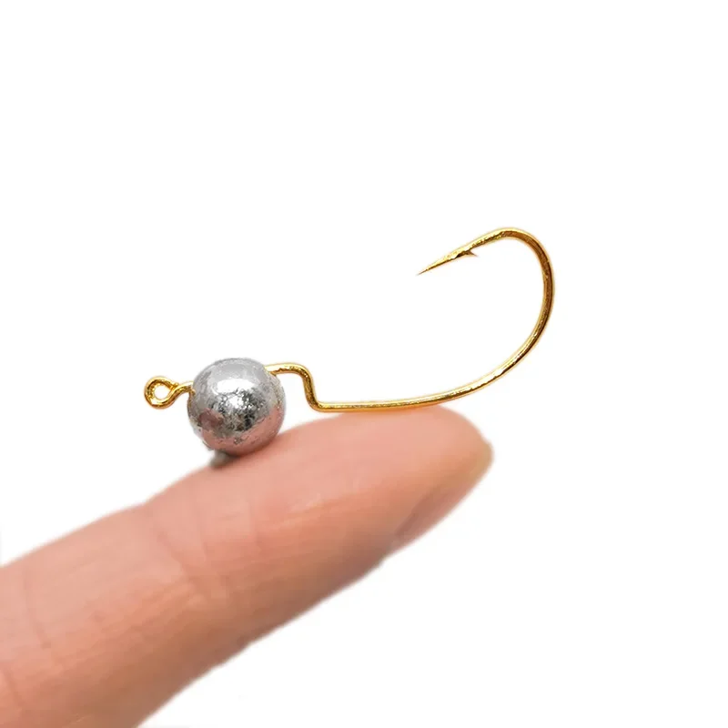 Jig Mini anzuelo con cabeza de plomo, 1g/2g/3g, 10 unids/lote, anzuelo de pesca en roca, plantilla de señuelo, anzuelo de Grank, accesorios de aparejos de pesca de gusano suave - imagen 2