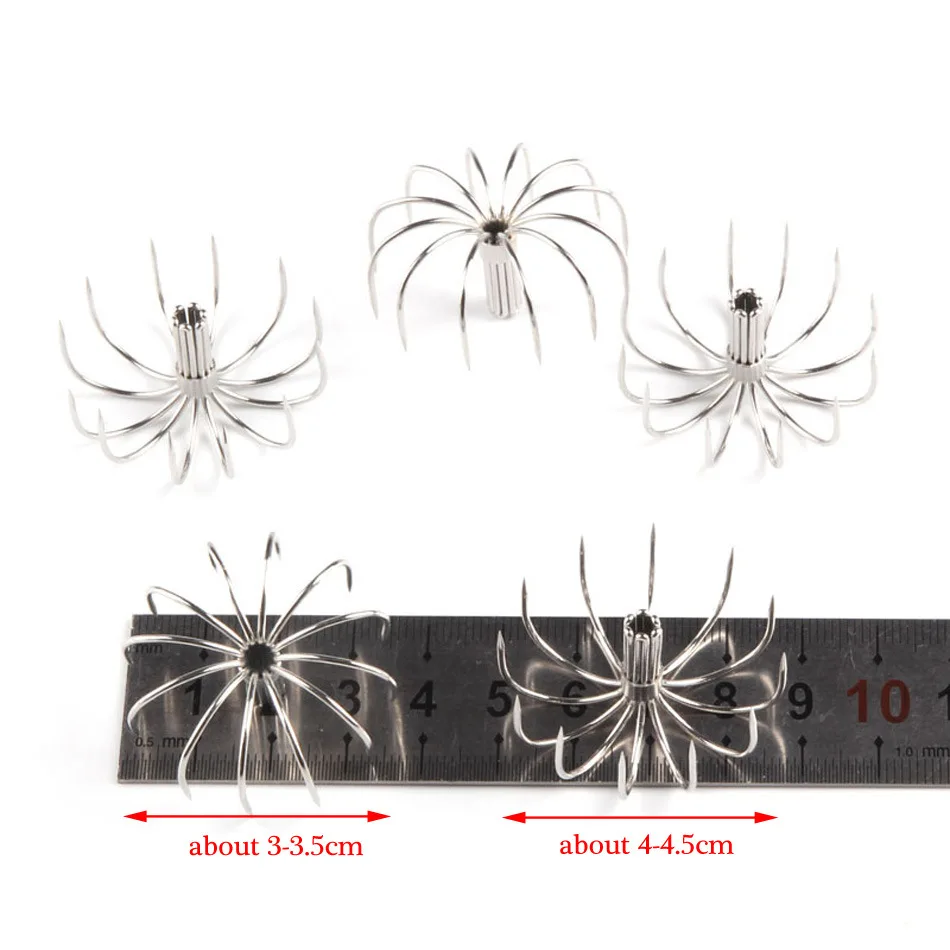 5 uds 2,8/3,5/4/4,5 CM anzuelo de calamar marino de acero inoxidable anzuelo de pesca de mar anzuelo de pesca sepia para anzuelo de pulpo de agua de mar - imagen 4