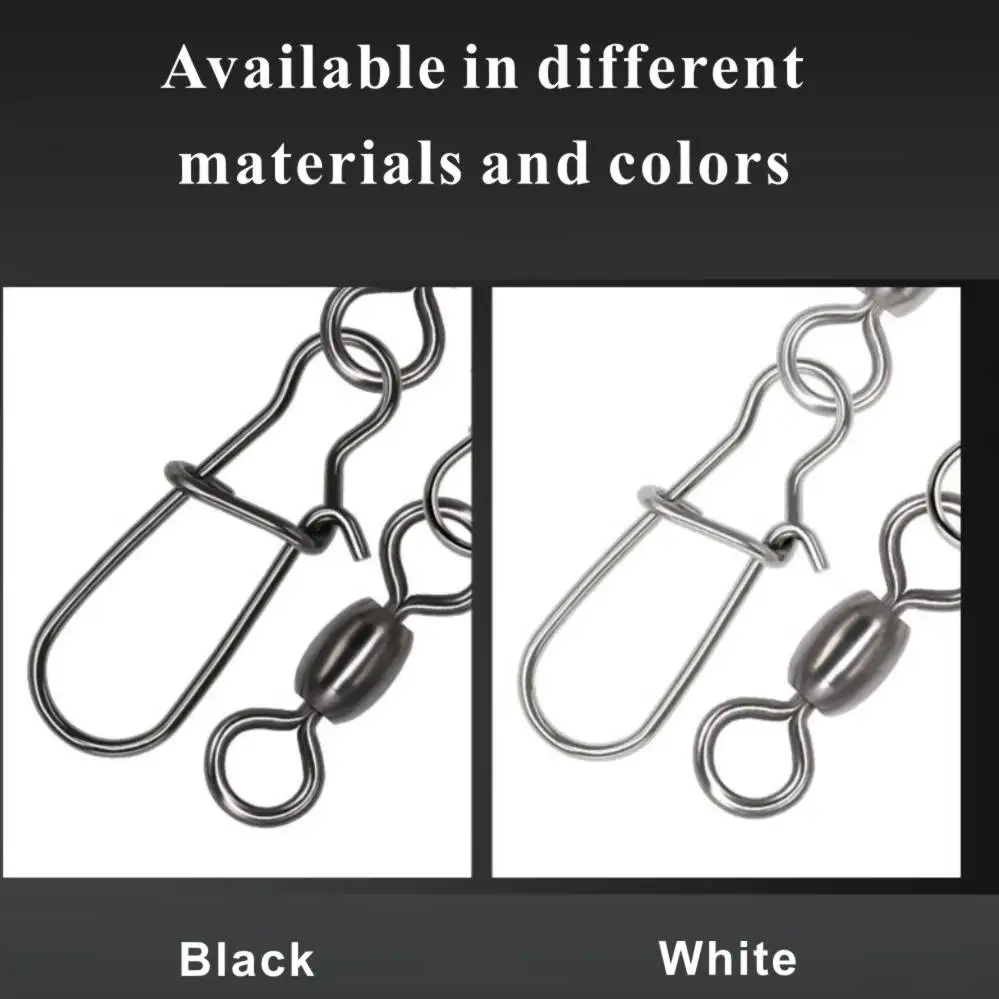 Balanzze 50Pcs Vissen Wartels Snaps Lager Barrel Rolling Wartels Rvs Vissen Connector Voor Haak Lokt - imagen 4