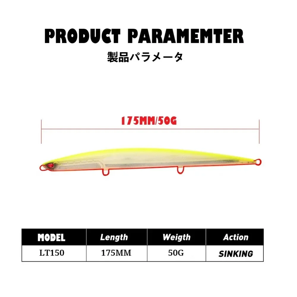 Señuelos de pesca con lápiz de pececillo hundido, tiro monstruo, fundición de agua salada, atún Artificial, Swimbait, Bonitos leurre Duo, cebo de prensa - imagen 4