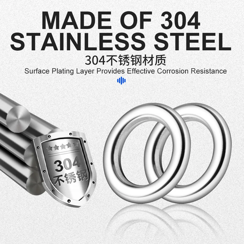 OBSESSION HT006-Anillo de pesca de acero inoxidable sin costuras, herramienta de aparejos de pesca, accesorios de señuelo, 15 unids/lote/bolsa, 20 unids/lote - imagen 5