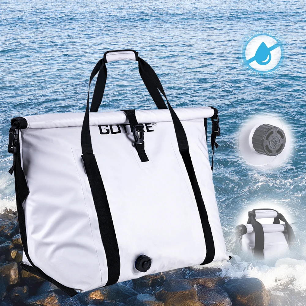 Goture-bolsa de pesca multifuncional portátil, bolsa enfriadora de pescado de gran capacidad con aislamiento de EVA, bolsa congeladora impermeable para pesca en barco