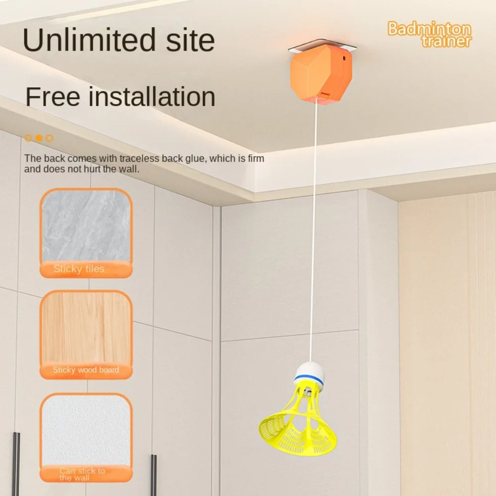 Entrenador de bádminton eléctrico, accesorio de entrenamiento de spinning, rebote, almacenamiento elástico, 1 Juego - imagen 5