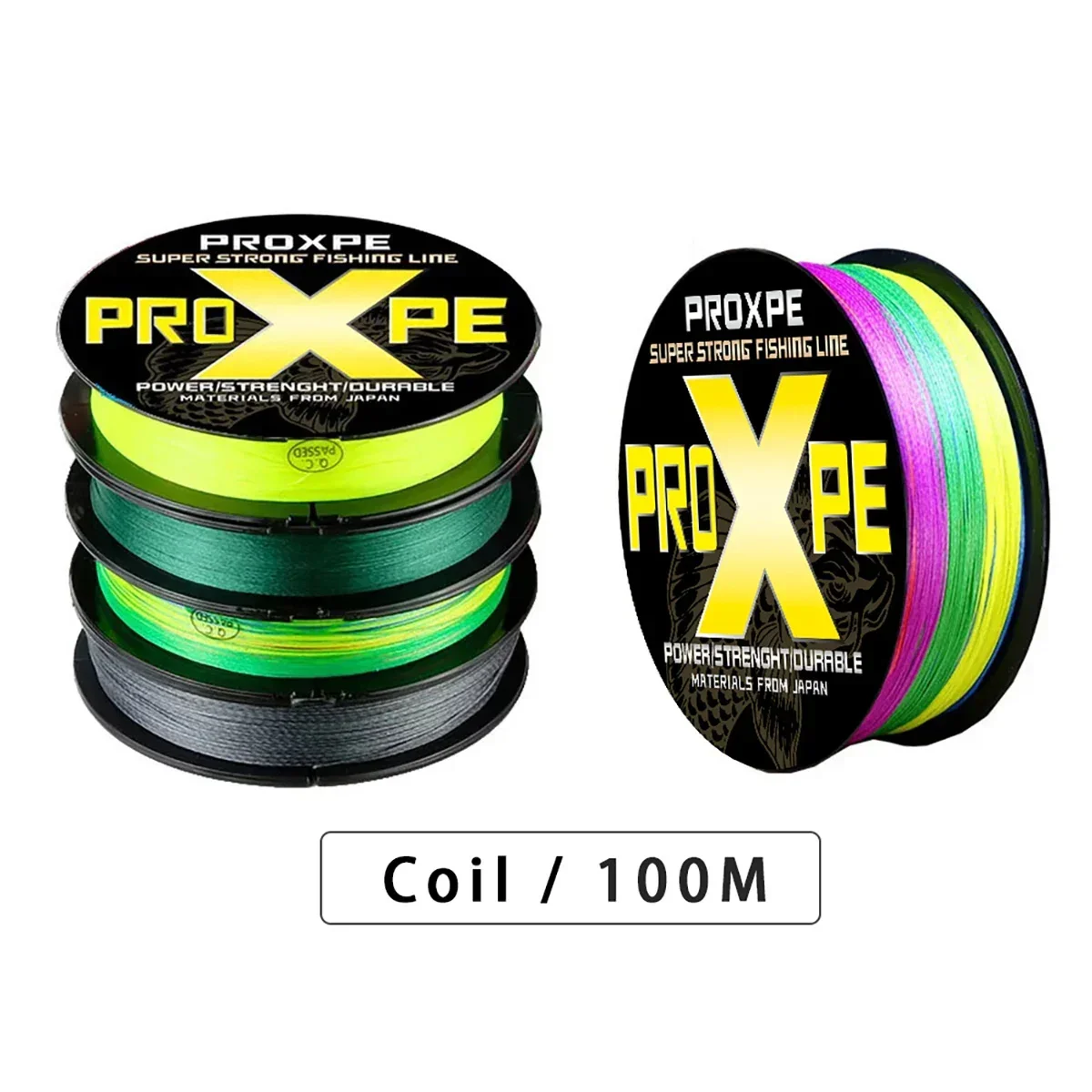 PROXPE-sedal de Pesca trenzado de PE, 4 hebras, 300M, 8-80LB, multifilamento Multicolor japonés, alambre de carpa suave y duradero, equipo de Pesca - imagen 2